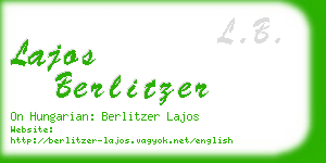 lajos berlitzer business card